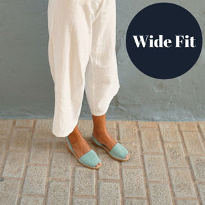 Wide Fit | Flat Avarcas | Agave Green